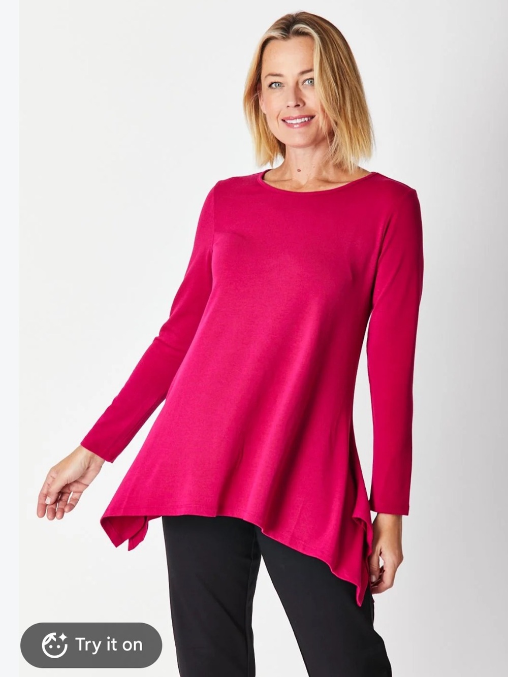 Catherine Malandrino Raspberry  Winter Warmer Long Sleeve Top size XL